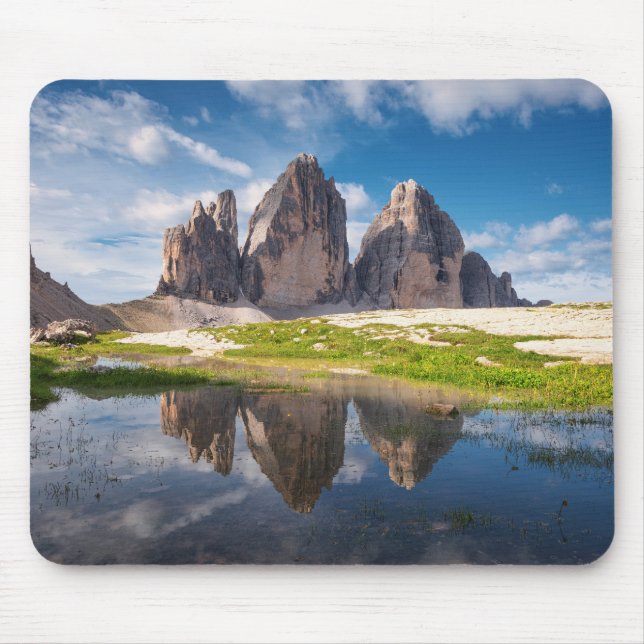 Tre Cime di Lavaredo/Drei Zinnen Dolomite mountain Mouse Mat (Front)