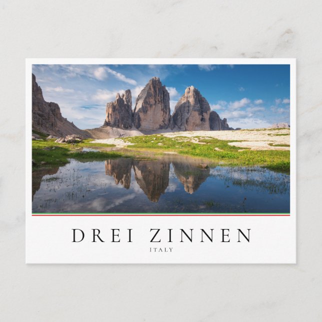 Tre Cime di Lavaredo/Drei Zinnen Dolomite mountain Postcard (Front)