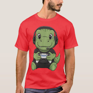 Tre Dinosaur Gamer Cool Video Gaming Animal gift T-Shirt