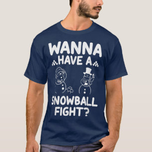 TRe Hates Snowball Fights Funny Snow Throwing Snow T-Shirt