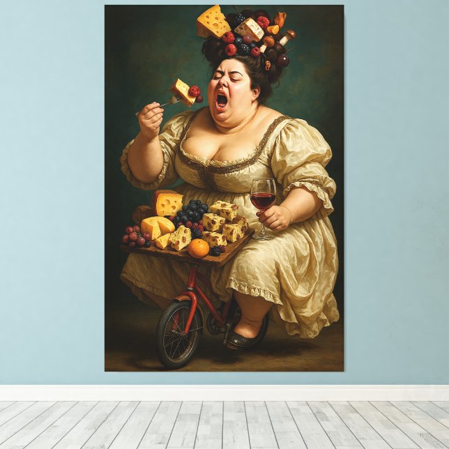 "Tread Lightly, Eat Heavily" Surreal Art Work Canvas Print (Insitu(Wood Floor))