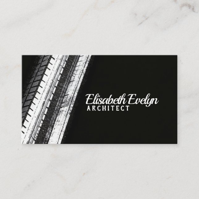 Tread Marks on Dark Canvas Business Card (Front)