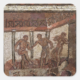 Treading grapes, from Saint-Roman-en-Gal Square Sticker