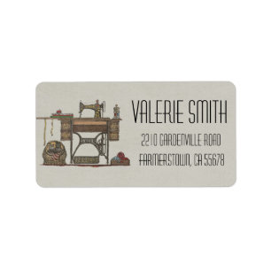 Treadle Sewing Machine & Kittens Label