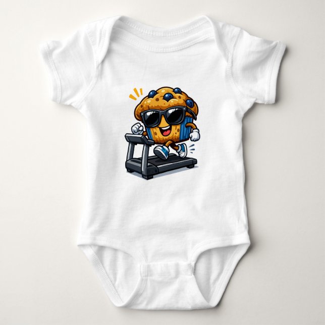 Treadmill Muffin Baby Bodysuit (Front)