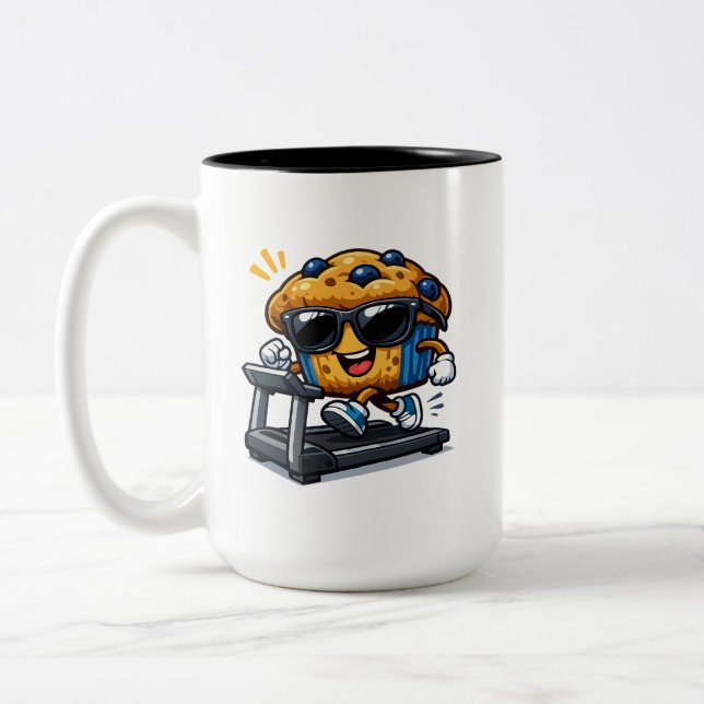 Treadmill Muffin Two-Tone Coffee Mug (Left)