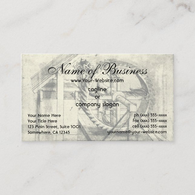 Treadmill Powered Crossbow by Leonardo da Vinci Business Card (Front)