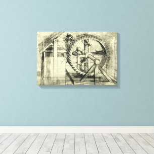 Treadmill Powered Crossbow by Leonardo da Vinci Canvas Print