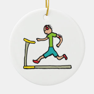 Treadmill Running Ceramic Tree Decoration