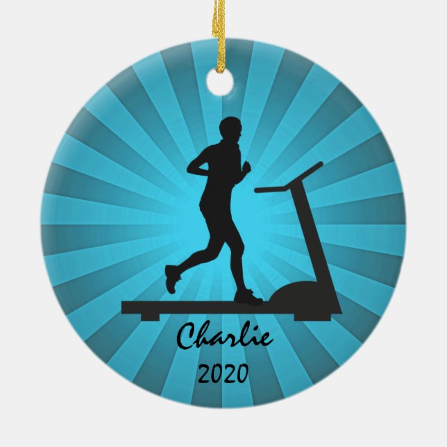 Treadmill Running Fitness Ornament (Back)