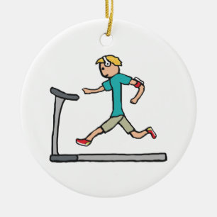 Treadmill Running Machine Ceramic Tree Decoration