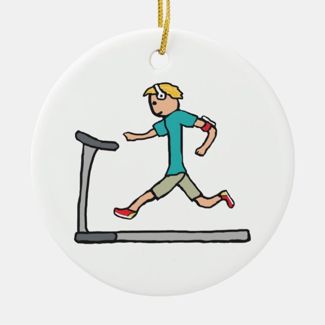 Treadmill Running Machine Ceramic Tree Decoration (Front)
