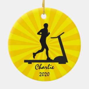 Treadmill Running Ornament