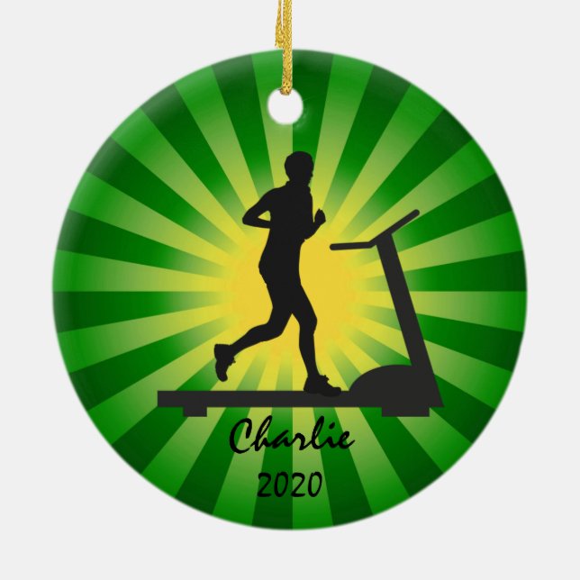 Treadmill Running Ornament (Back)
