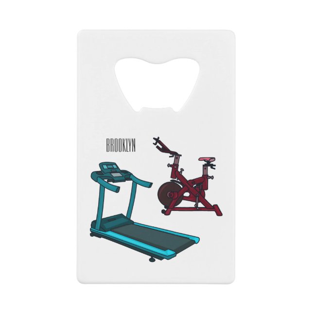 Treadmill & spinning bike cartoon illustration (Front)