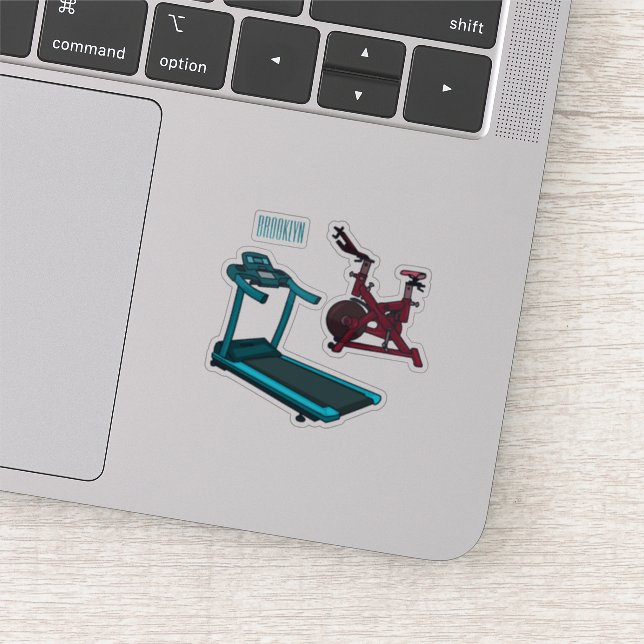 Treadmill & spinning bike cartoon illustration (Detail)