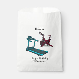 Treadmill & spinning bike cartoon illustration favour bags