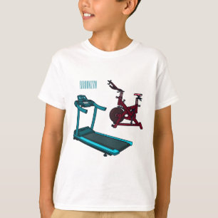 Treadmill & spinning bike cartoon illustration T-Shirt