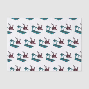 Treadmill & spinning bike cartoon illustration tissue paper