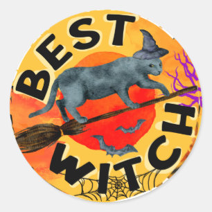 Treak or Treat Scary Halloween Pumpkin  Classic Round Sticker