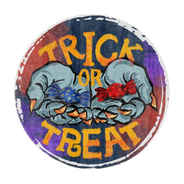 Treak or Treat Scary Halloween Pumpkin   Cutting Board (Front)