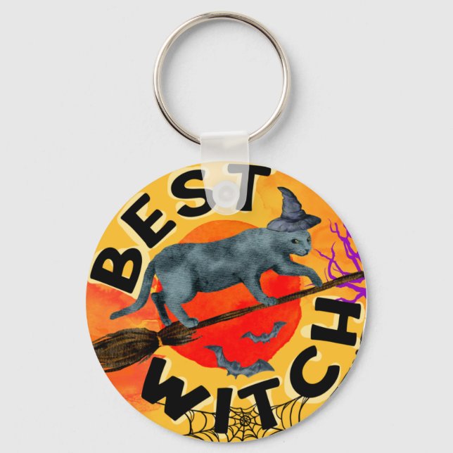 Treak or Treat Scary Halloween Pumpkin  Key Ring (Front)