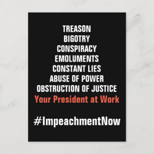 Treason Collusion Emoluments Obstruction Impeach Postcard