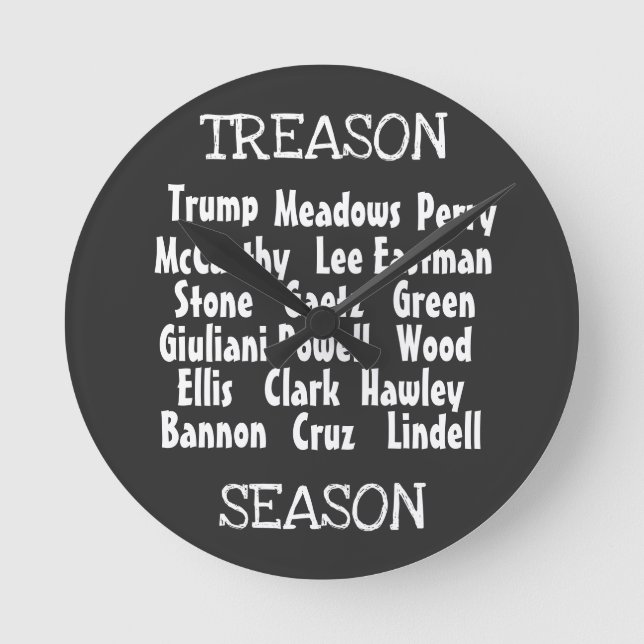 Treason Season Wall Clock (Front)