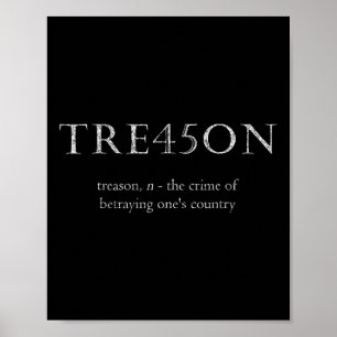 Treason Tre45on Distressed Impeach  Poster