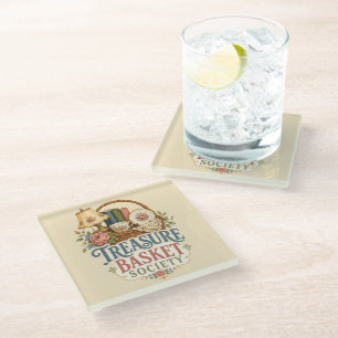 Treasure Basket Society Cottagecore Glass Coaster
