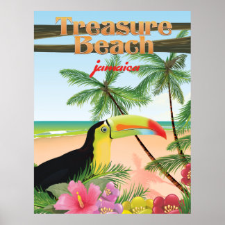 Treasure Beach Jamaica travel poster