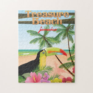 Treasure Beach Jamaica travel poster Jigsaw Puzzle