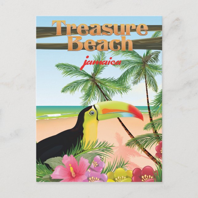 Treasure Beach  Jamaica travel poster Postcard (Front)