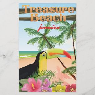 Treasure Beach Jamaica travel poster Stationery