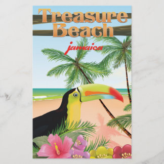 Treasure Beach Jamaica travel poster Stationery