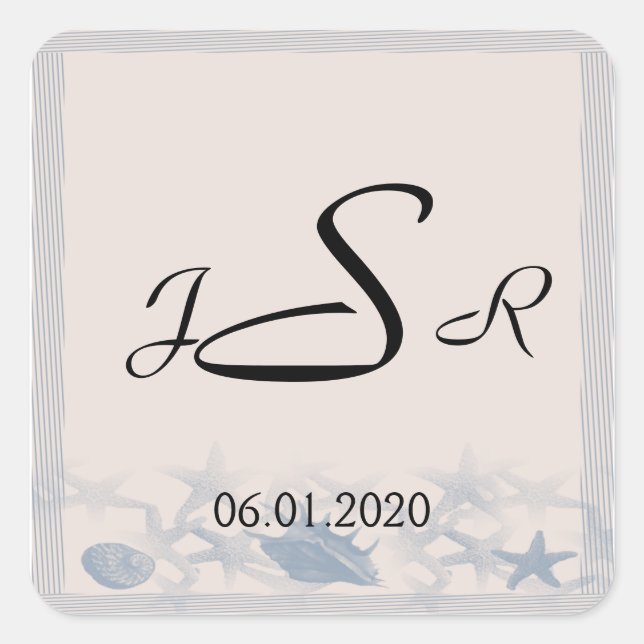 Treasure by the Sea Monogram Sticker (Front)
