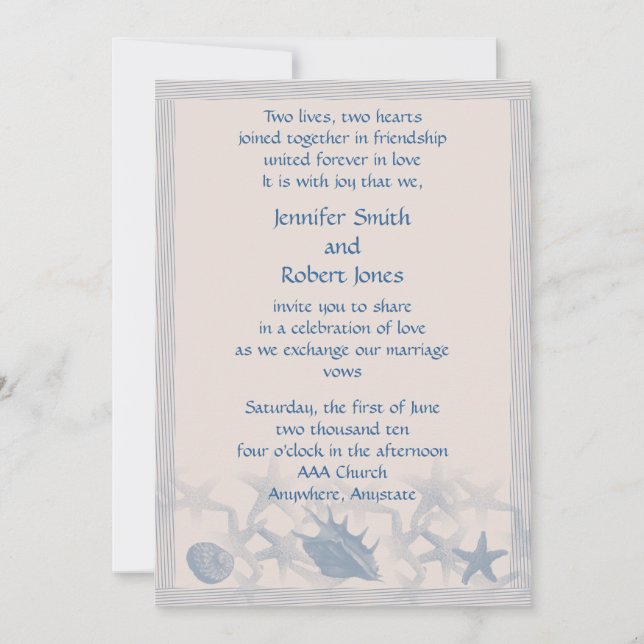 Treasure by the Sea Wedding Invitation (Front)