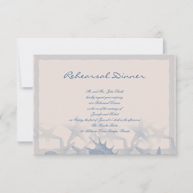 Treasure by the Sea Wedding Rehearsal Invitation (Front)