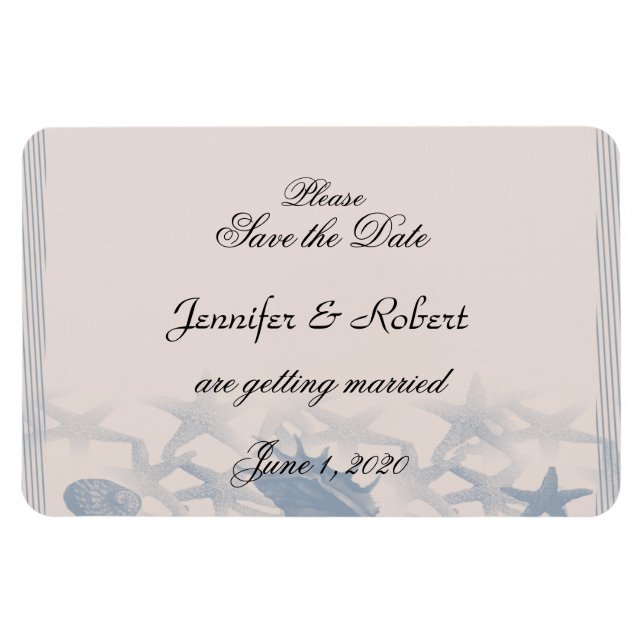 Treasure by the Sea Wedding Save the Date Magnet (Horizontal)