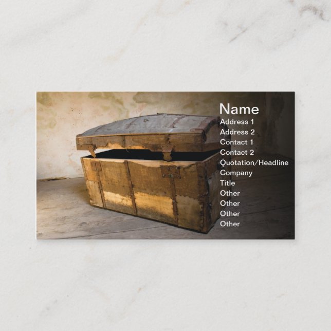 Treasure chest business card (Front)