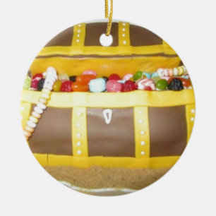 Treasure chest cake ceramic tree decoration