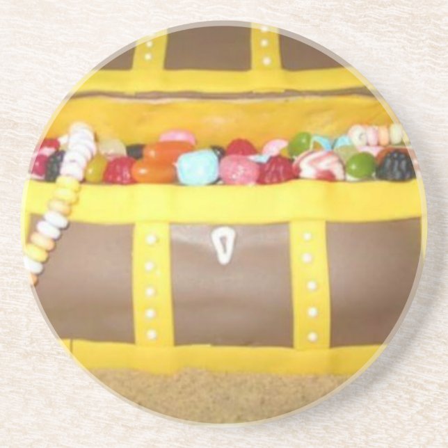Treasure chest cake coaster (Front)