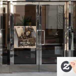 Treasure chest company nameplate window cling