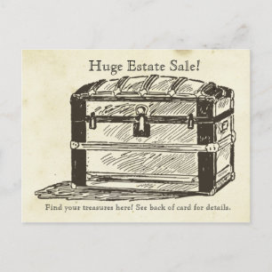 Treasure Chest Estate Sale Rummage Trunk Postcard
