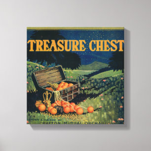 Treasure Chest (field version) Orange Label Canvas Print