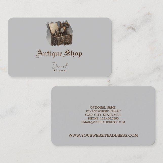 Treasure chest gears Personalised Business Card (Front/Back)