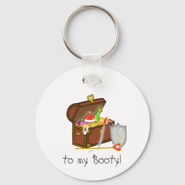 Treasure Chest  Keychain- Keys to my Booty! Key Ring (Front)