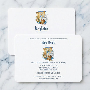 Treasure Chest Map Boat Birthday QR Code RSVP Card
