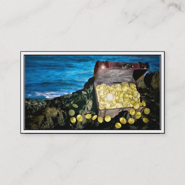 Treasure Chest of Gold on the Rocks Business Card (Front)