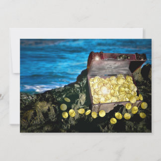 Treasure Chest of Gold on the Rocks Invitation